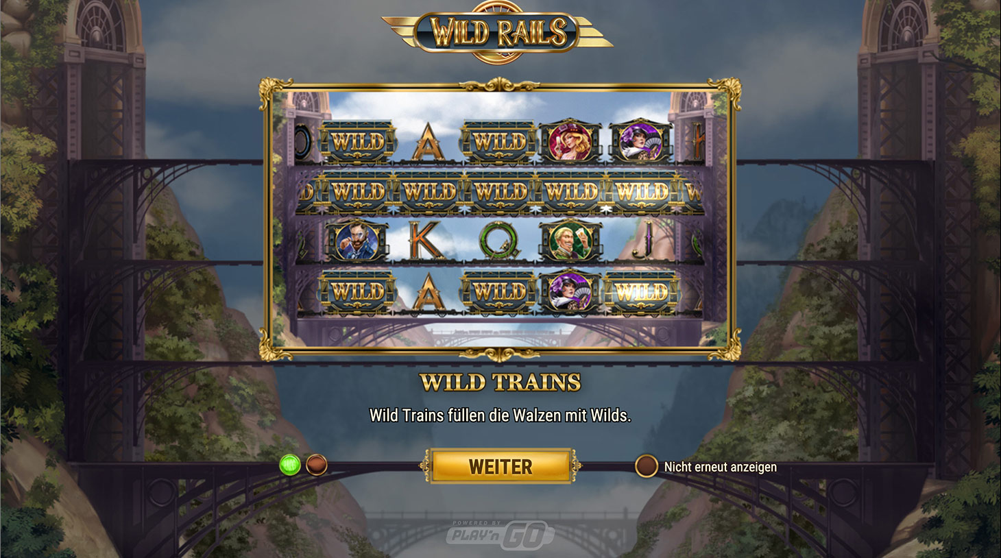 Wild Rails Spielautomaten Start