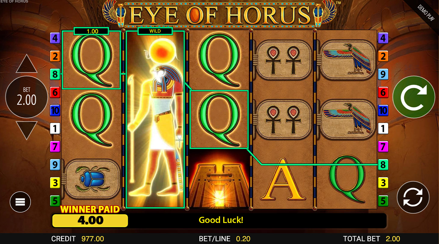 Eye of Horus gewinn