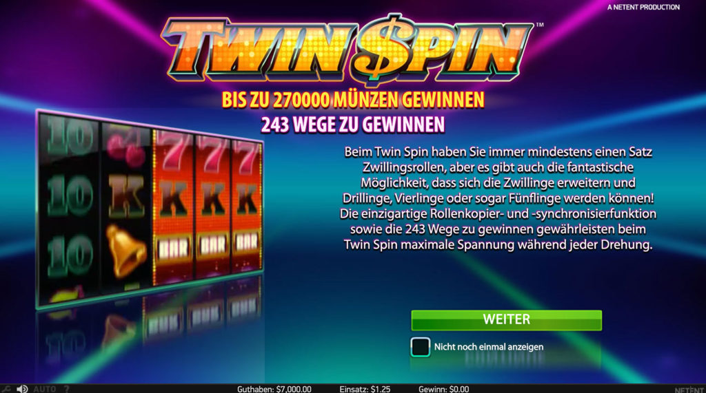 Twin-spin-spielautomat