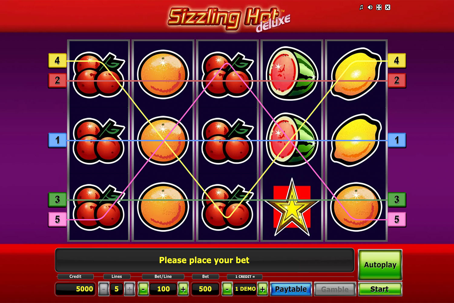 Sizzling Hot Deluxe spielautomat